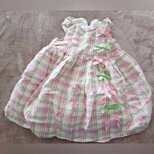 Childrens Place - SPring Plaid Baby Dress with Bows - 12m